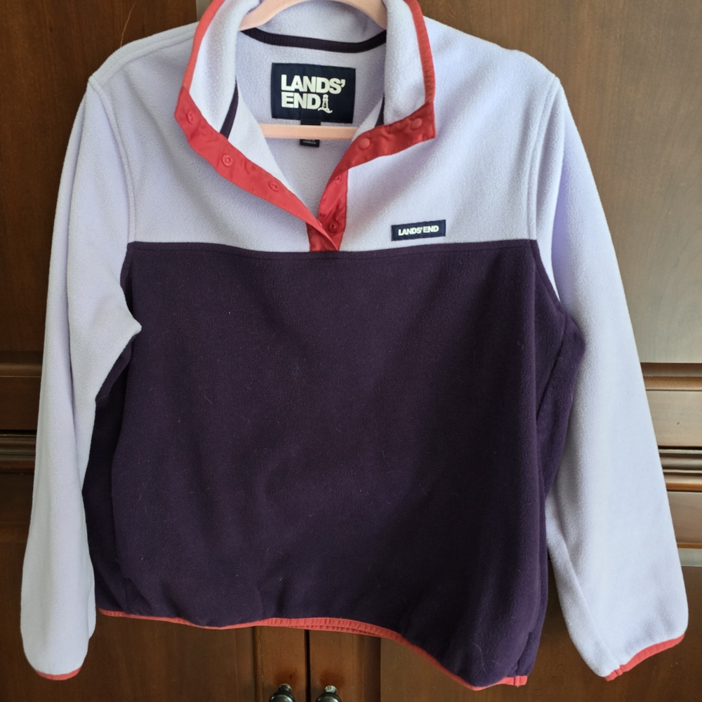 Lands Womens Purple and Light Purple Fleece Hoodie